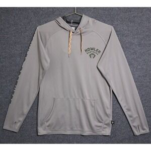 Howler Bros Shirt Men Small Gray Loggerhead Hoodie Technical‎ Knit EUC Hooded